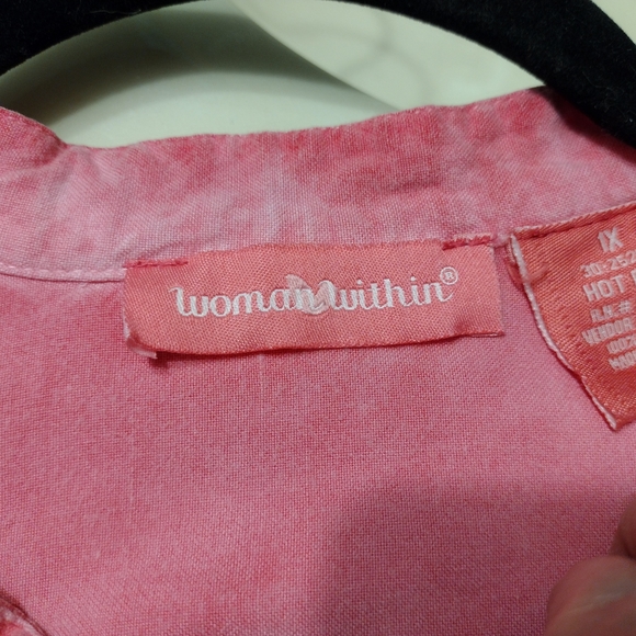 Woman Within Coral Tunic Top - Picture 3 of 4